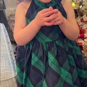 Green and navy Janie and jack dress 2t